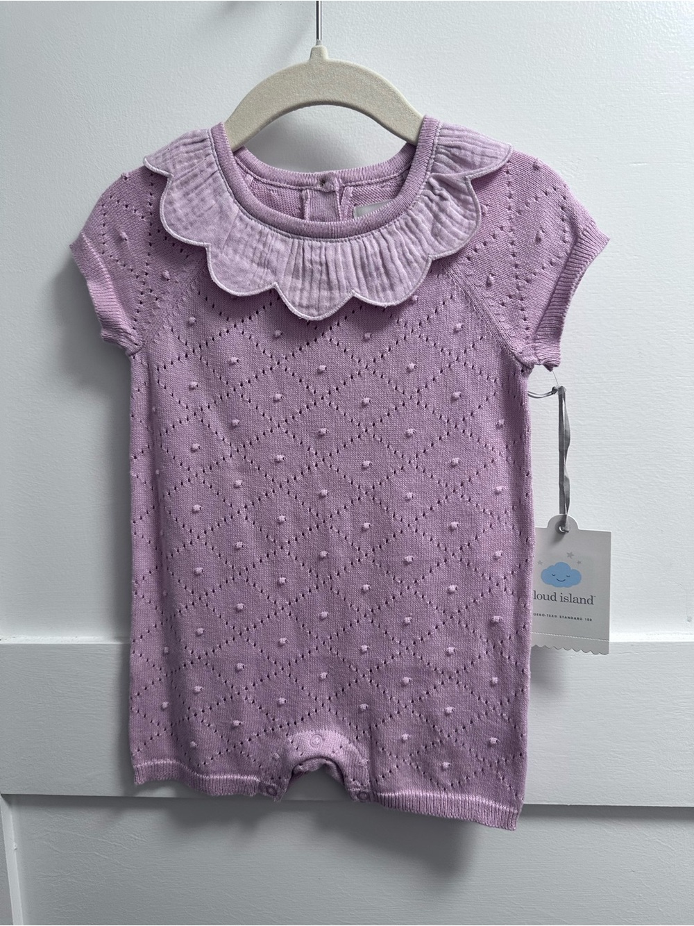 cloud island Lilac Scalloped-Collar Knit One-Piece
